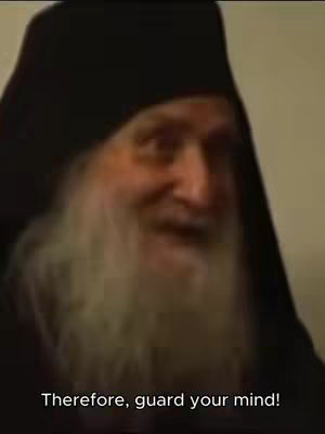 The cover image features a close-up of a man with a white beard and a black hood. The man is looking slightly off-camera, with a neutral expression. Text overlay at the bottom of the image, 'Therefore, guard your mind!'