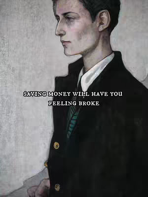 An artistic rendering of a man in profile wearing a black coat over a white shirt and patterned tie. The background is a textured, light grey.
