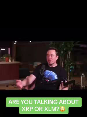 The cover image features Elon Musk in a seated position, gesturing with his hands. He is wearing a black t-shirt and is positioned in what appears to be a studio setting. The background is dimly lit, with subtle hints of greenery and studio equipment. A green banner at the bottom displays the text overlay.