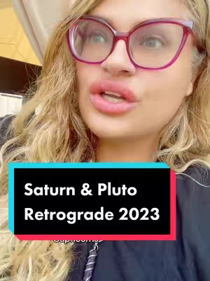A woman with long blonde hair and glasses appears centered in the shot. A black overlay box with white text is at the bottom, with a red outline.