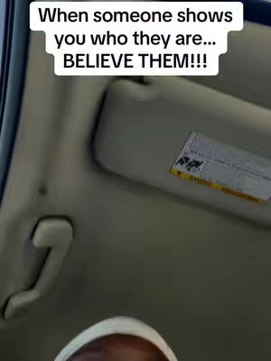 The cover image shows the interior of a car, with a light-colored visor in the center of the frame. A text overlay is positioned at the top, while the lower part of the frame reveals a bit of the person's face. The overall impression is casual and straightforward, with the focus on the message.
