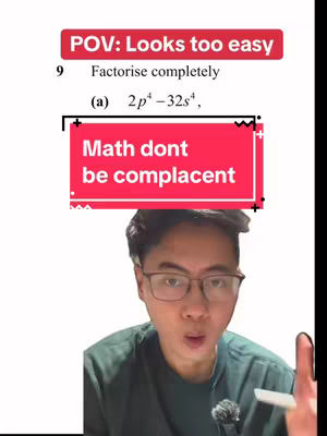 The cover image shows a man with glasses looking at the camera in front of a math problem, with a red banner that says "Math dont be complacent".
