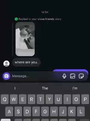 The cover image shows a mobile phone screen displaying a chat conversation on a dark background. In the top right corner, it shows the time 14:54. The image itself is a grayscale image in a rounded rectangle shape. The text bubble on the bottom says 'where are you?' with a keyboard interface at the bottom. The picture in the main screen shot shows a baby held by someone.
