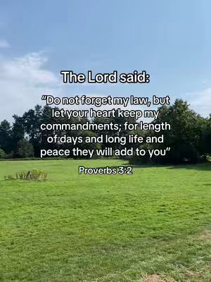 The cover image shows a green field and trees under a blue sky. Added text quotes a Bible verse.