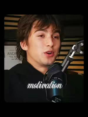 The cover image features a young man speaking into a microphone against a blurred background suggestive of a modern office or studio setting. Superimposed on the image is the word 'motivation' in a white, stylized font.
