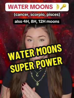A woman is centered in the image with text overlays; the background is an out-of-focus reddish hue and seems lit by several spotlights.