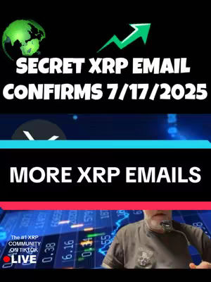 The cover features text overlays detailing "SECRET XRP EMAIL" with the date "7/17/2025" and "MORE XRP EMAILS."