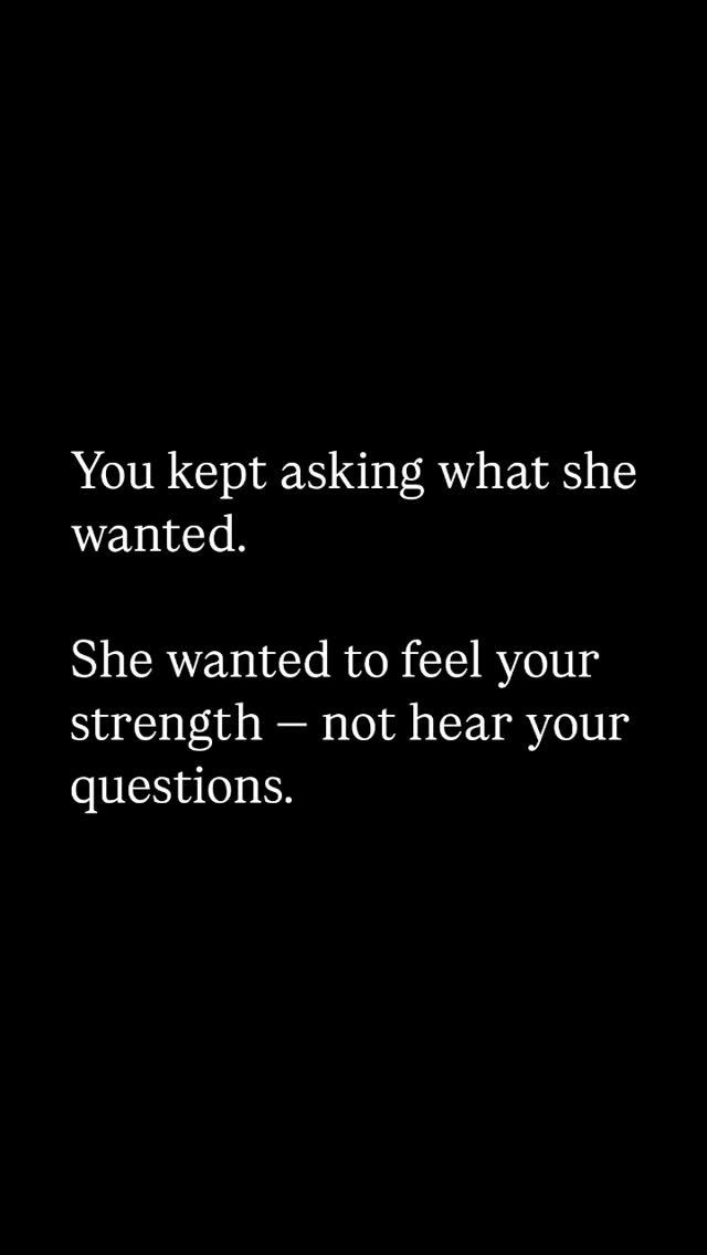 Black background with white text in a simple font. The text is displayed in two sections, presenting a statement and a clarifying sentence beneath it. The words are center-aligned and suggest a relationship-focused message.