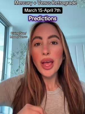 A woman with long, light brown hair is centered in the frame, looking directly at the viewer with an open mouth. Text overlays are distributed across the top and bottom left of the image.