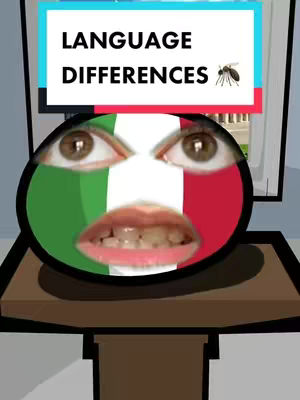 The cover image features a distorted face made to look akin to a countryball, the face represents the Italian flag. The face is made up of eyes, a mouth, and a section of hair. The top of the image has a blue/red banner displaying the text: 'LANGUAGE DIFFERENCES' and a small insect.