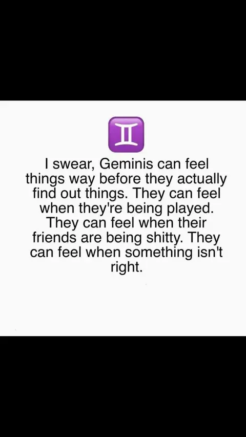 A meme-style image. The image is composed of a black background with a white and teal-colored text overlay about the characteristics of Gemini.