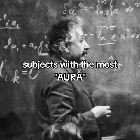 A black and white image of Albert Einstein, standing in profile in front of a chalkboard covered in complex mathematical equations and symbols. The image is a medium shot, focusing on Einstein's face and upper body. He is wearing a dark suit jacket. Overlaid on the image is white text.