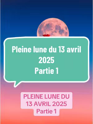 The image shows a stylized depiction of a full moon against a gradient background, with text overlays providing information about the lunar event. The full moon is pink, and a speech bubble contains more details. The background transitions from blue at the top to orange at the bottom. A separate text box at the bottom repeats the title text.