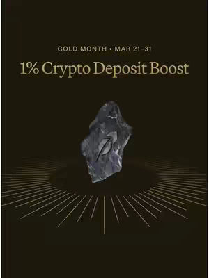 The image has a dark background with a gold-colored design of radiating lines. In the center is a stylized, textured, dark gray shape that resembles a rough gemstone with the Robinhood logo embedded. The text overlay is gold and simple, with all text aligned on the top or middle of the shot.