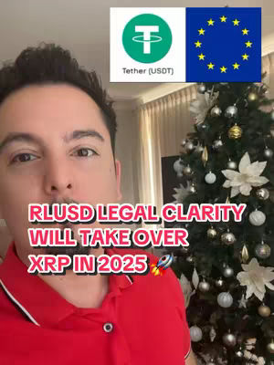 A man in a red shirt is taking a selfie, with a Christmas tree in the background. Overlay text in a colorful font. There are two logos placed at the top of the frame. The overall composition is a mix of personal selfie style with informational elements.