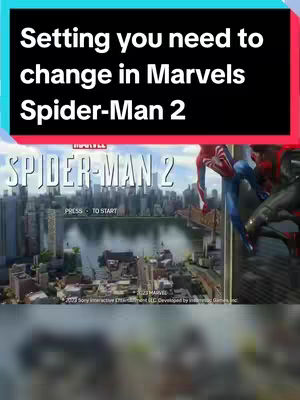 The cover image is a screenshot from the video game Marvel's Spider-Man 2. It shows the game's title screen, with the Spider-Man 2 logo centered at the top. In the background, there is a detailed cityscape, with recognizable elements like skyscrapers, buildings and a large body of water. The color palette is dominated by blues, grays, and blacks, creating a realistic and detailed art style, further emphasized by the lighting. The image also includes text overlays.