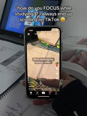 The cover image shows a person's hand holding a phone displaying a TikTok video with a notebook and a laptop in the background. The hook text overlays the image.