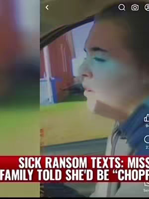 The image shows a person in a car from a side profile, likely the creator, with a blurred background of a building and street. Overlaid at the bottom is a red banner with white text discussing ransom texts.
