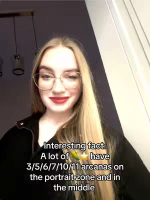 A young woman with long blonde hair and glasses is centered in the frame. She's wearing a black top and red lipstick. Text overlays the image.