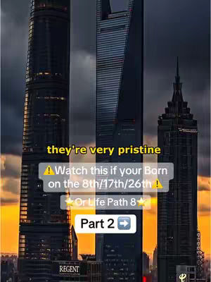 An image of several tall buildings at sunset, with overlaying text in the lower half of the image.