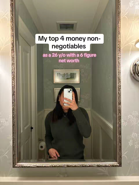 The cover image is a mirror selfie taken in a bathroom. The person is standing in front of a well-lit ornate framed mirror.  They are wearing a dark green sweater and are holding their phone up to take a selfie, obscuring their face.  In the background, the bathroom has patterned wallpaper, a closed door on the side and a toilet paper roll holder. A text overlay floats above in a white box.