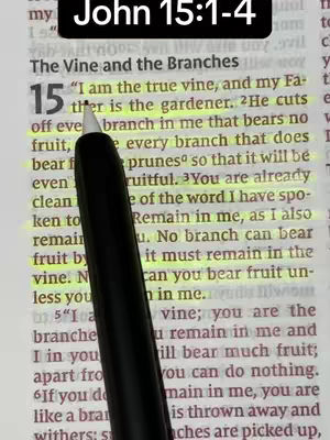 A close-up shot of an opened book with highlighted text. A black pen is diagonally placed in the lower left corner, pointing towards the text.