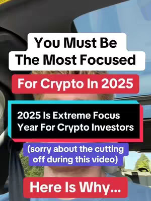 The cover image features a person in a car. There are overlaid text blocks in various colors and sizes. The blocks present information on crypto investing in 2025. The car provides context with its seats and window visible.