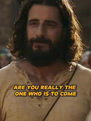 The cover image features a medium shot of a man with long, wavy dark hair and a full, dark beard. He is the central figure, set against a blurred background. The man wears a light-colored, draped garment that appears textured. The text overlay, 'ARE YOU REALLY THE ONE WHO IS TO COME', is positioned at the bottom in a bold, yellow outlined font, with the text centered.