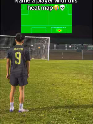 A person stands on a soccer field in front of a goal, with a projected heat map graphic overlayed.