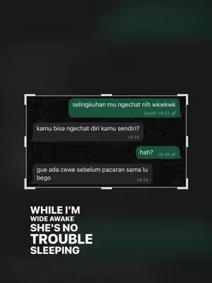 The cover image presents a dark green background with text overlayed within a white rectangular border containing a simulated chat conversation. At the bottom are additional text elements in the style of a hook. The composition uses a dark color palette with green accents in the chat bubbles and text.