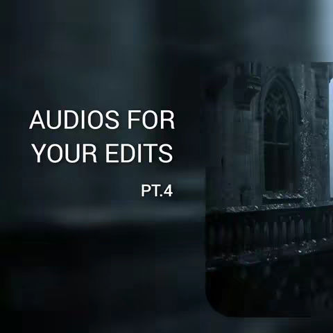 The image has a dark, blurred background that fades from dark grey to black. In the foreground, centered on the left, there's white text. The right side features a blurred architectural structure, possibly a gothic building with a tall window. The overall aesthetic is moody and atmospheric.