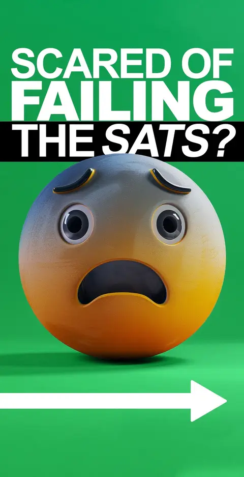 The cover image features a 3D emoji face with a scared expression. The emoji has blue and yellow coloring and a distressed expression. The background is green, with a white arrow pointing right.