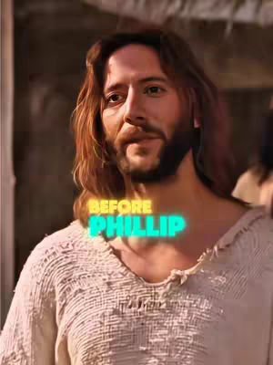 The cover image features a man with long hair and a beard, dressed in a white robe. The backdrop is blurred, with muted colors suggesting an indoor setting. Overlayed text in a neon style reads 'BEFORE' on top, and 'PHILLIP' below.