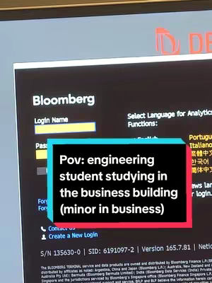 The cover image shows a computer screen displaying the Bloomberg login page, with a text overlay covering part of the screen. The login fields are visible, alongside options for language selection in the upper right corner. The text overlay is a rectangular box with a black outline and contains white text, which is centered over the Bloomberg interface. The color scheme is dark, with a black background and the Bloomberg interface. The image is well-lit, ensuring the text on the screen is clear.