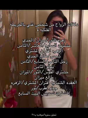 A woman stands in front of what looks like an embellished golden wall, holding up her phone to take a selfie. She is wearing a black and white dress and appears to be looking at the camera. Text in Arabic script is overlaid on the image.