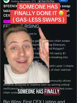 A man with fair skin points up towards overlaid text on a cover image. The text reads "SOMEONE HAS FINALLY DONE IT" in a red box. Below that  (GAS-LESS SWAPS) is written. To the right the screen shows a web page with texts, where the main character is pointing at.