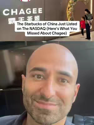 The cover image is split into two halves. The top half shows a street scene with a store front. The store front has the brand name CHAGEE in large, bold font, both in English and Chinese characters. The bottom half of the image displays a close-up of a person with bald head, looking slightly up and smiling slightly.