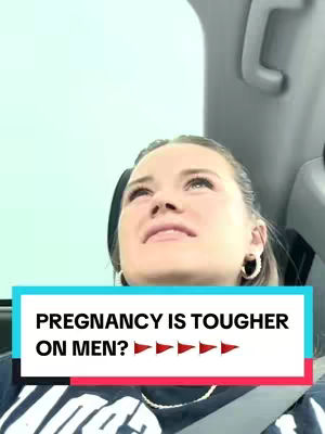 A selfie-style shot from the inside of a car. The primary focus is on a woman, with only her head and shoulders visible; she looks up with a concerned expression. A text overlay with a colored background interrupts the view. The background appears to be a light, slightly blurred view through the car's windshield, suggesting movement. The overall composition is simple and direct, emphasizing the woman's face and the text overlay.