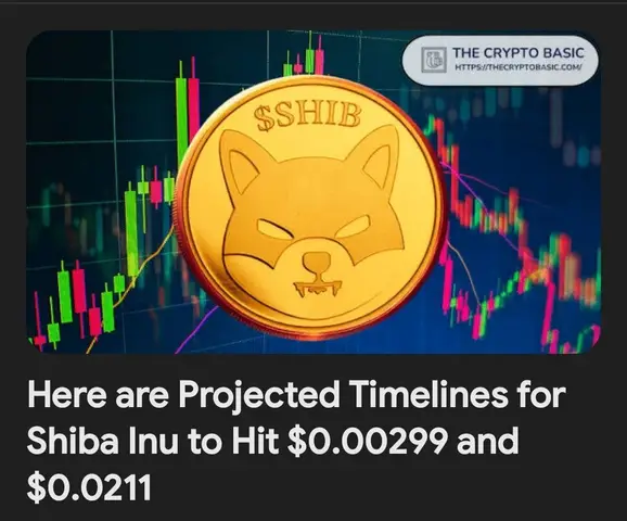 The cover image prominently features a golden coin with the Shiba Inu logo set against a background of a stock chart. The coin is centrally positioned and stands out due to its reflective surface. Information about the crypto-currency is present.