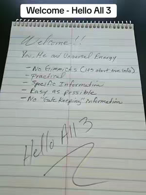 A handwritten message on a notepad. The paper is lined with text written in black ink. The layout shows a title at the top, followed by a list of bullet points defining the content type, and a closing signature at the bottom. The overall colors are neutral, with a simple, direct, and instructional feel indicating content related to numerology and guidance.