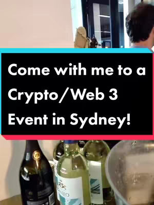 The cover image shows a low-angle shot inside an event with visible bottles of wine, a person in the background, and a text overlay.