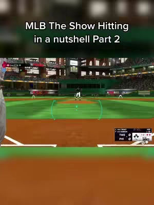 The cover image shows a screenshot from the video game MLB The Show 23. The scene is set in a baseball stadium during a game. The focus is on the in-game action, with the batter at bat and the pitcher on the mound. The field and stadium are vividly rendered, with accurate details like the lines, the scoreboard, and the cheering crowd. The text overlay indicates the title of this section of gameplay.