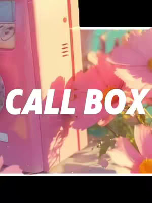 The cover image shows a pink payphone booth with the text "CALL BOX" superimposed over it. The background includes blurred pink flowers and a glimpse of a light blue sky.
