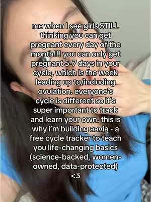 A selfie-style shot featuring a woman’s face close-up, with text overlayed on the image. The woman is slightly off-center, looking towards the left, with a portion of her face and shoulder visible. The background appears to be a soft, blurred interior setting.