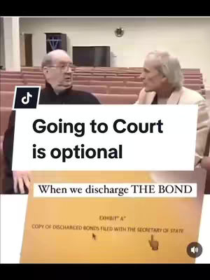 The cover image shows two men in a room that appears to be a courtroom. One man is seated and wearing glasses, and the other is seated and wearing a light-colored jacket. A document with text is in the foreground. There is a TikTok logo at the top left of the video image. The text overlayed on the image uses a white background with black font.