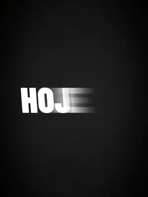 The cover image is a minimalistic design featuring the word "HOJE" (meaning "TODAY" in Portuguese) in white, stylized text. The text is positioned at the bottom of the frame and has a motion blur effect to the right, giving the impression of movement. The background is a stark black.