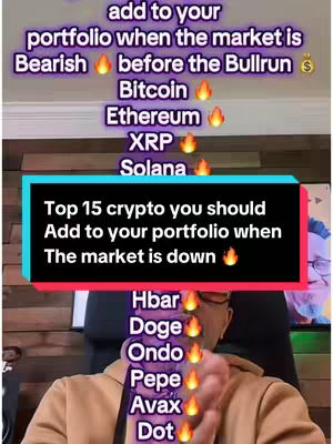 The cover image is a vertical visual featuring a list of cryptocurrencies. A person is partially visible in the bottom portion, extending their hand upward. The background appears to be a wooden paneled wall, and text overlays are present. The layout features a list of several crypto currency names, a header which also contains the term \"bearish\", and a highlighted mid-screen rectangle.