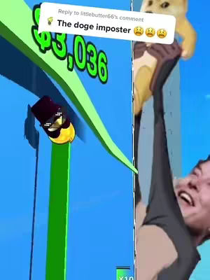The cover image is a vertical split-screen. The top section features a graphic of Among Us characters on a blue and green background. There's text on the image indicating a comment. The bottom half shows a person reacting to something, with their mouth open wide.