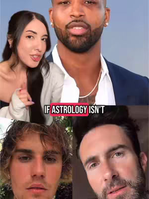 The cover image is a vertical collage. The top half features two figures, a woman on the left side and a man on the right. The woman is looking to the side with a slightly suggestive facial expression. The man is facing the viewer, and below them are two faces, one male to the left and right. The image includes the text overlay that reads, 'IF ASTROLOGY ISN'T'.