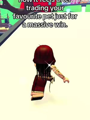 The cover image shows a back view of a Roblox avatar, with dark brown hair, wearing a dark red outfit. Text appears to be overlaid at the top, and there is a sparkling star effect on one of the arms of the avatar.